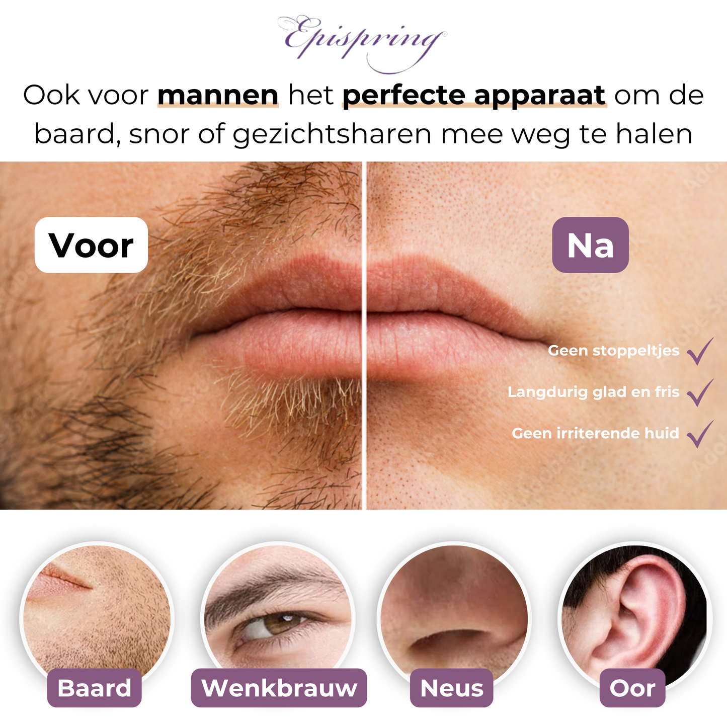 Epispring® Face & Eyebrow - gezichtsontharing - gezichtsepilator vrouwen